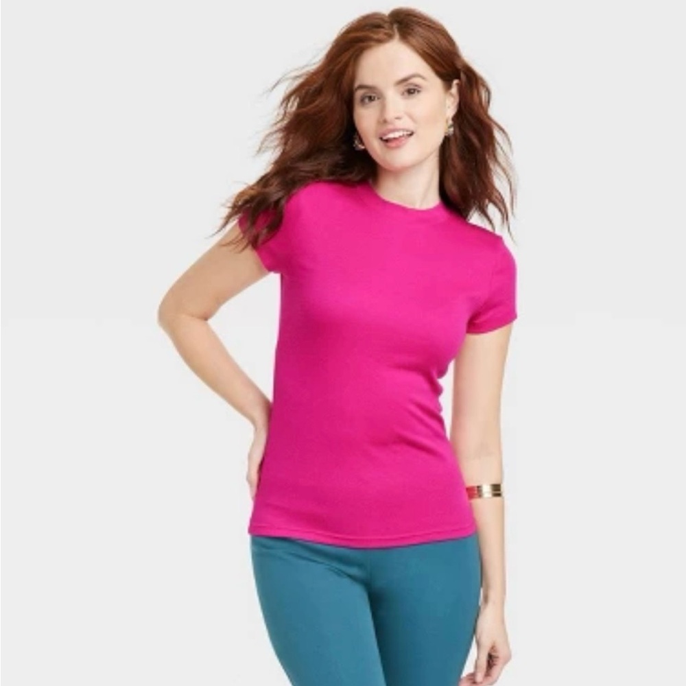 A New Day Slim Fit Ribbed Short Sleeve T-Shirt XXL